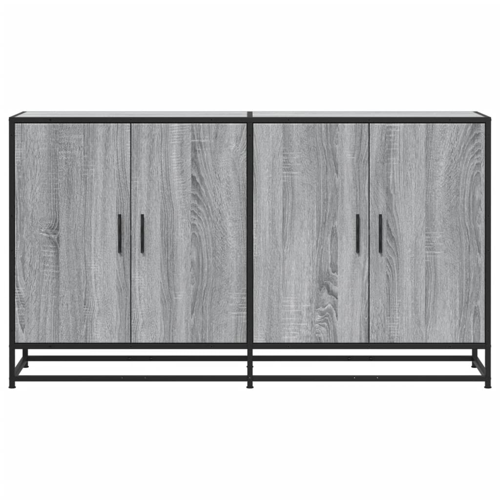 Sideboard Grey Sonoma 134x35x76 cm Engineered Wood